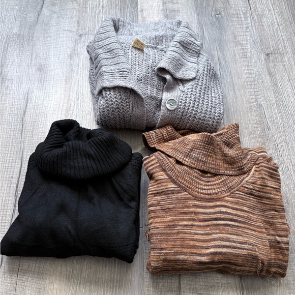 Karen Scott Sweaters - Lot of 3 sweaters size 2x time and try jones New York faded glory fringes
